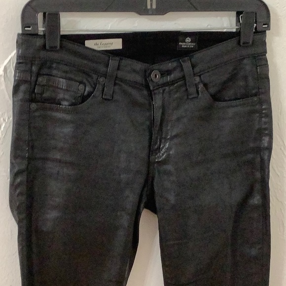 AG Adriano Goldschmied The Legging Super Skinny distressed Vegan Leather SZ 26 R - Picture 4 of 16